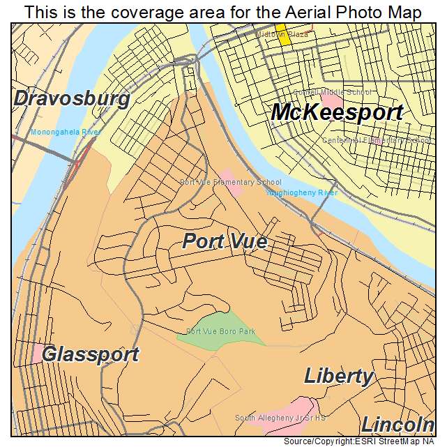Port Vue, PA location map 