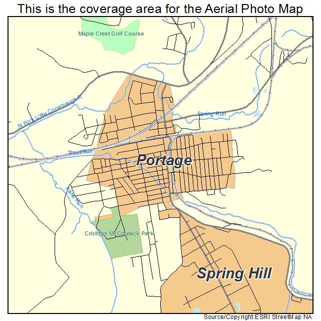 Portage, PA location map 