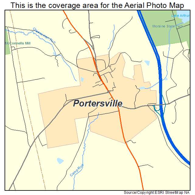 Portersville, PA location map 