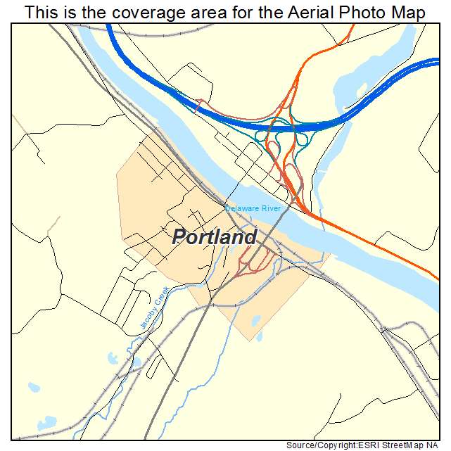 Portland, PA location map 