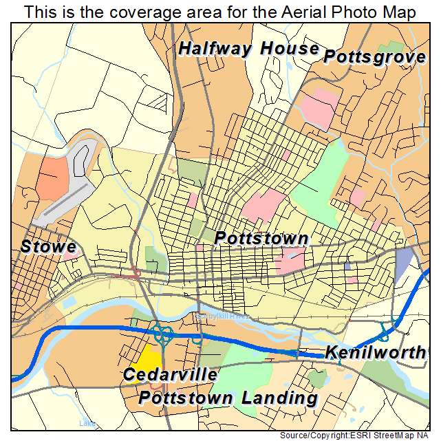 Pottstown, PA location map 