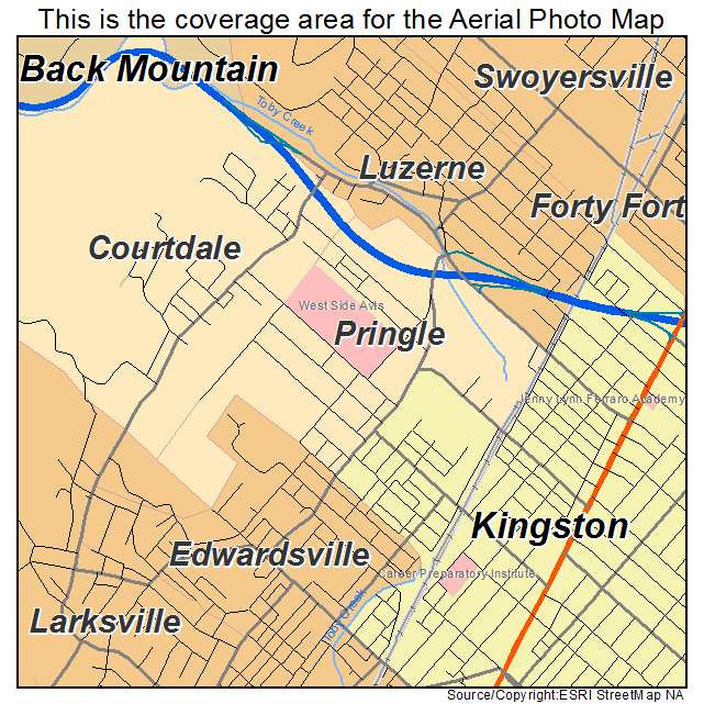 Pringle, PA location map 