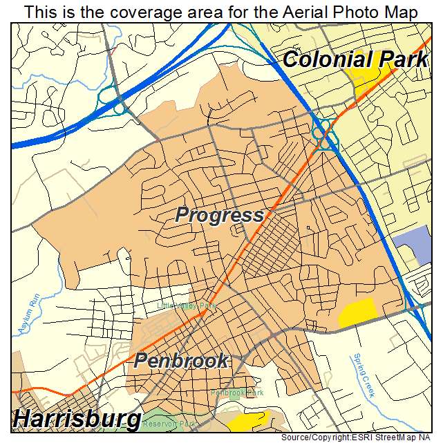 Progress, PA location map 