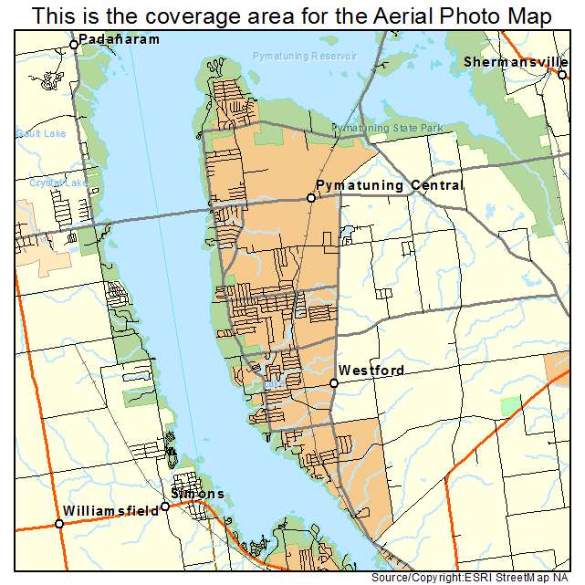 Pymatuning Central, PA location map 