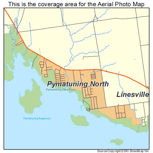 Pymatuning North, PA location map 