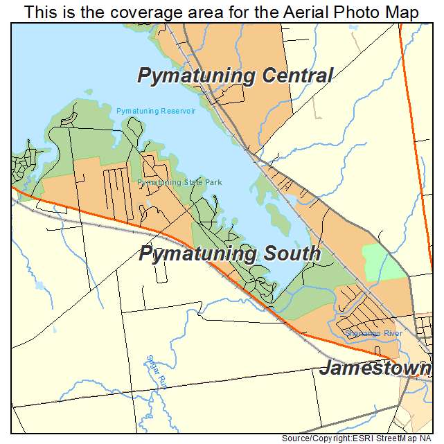 Pymatuning South, PA location map 