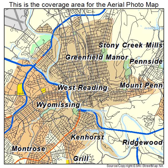 Reading, PA location map 