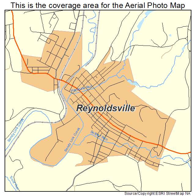 Reynoldsville, PA location map 