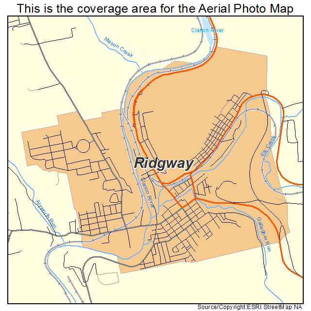 Ridgway, PA location map 