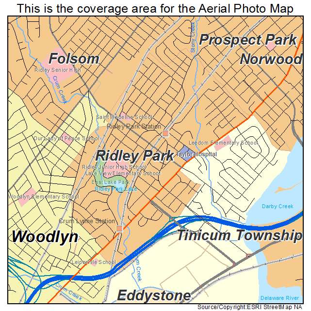 Ridley Park, PA location map 
