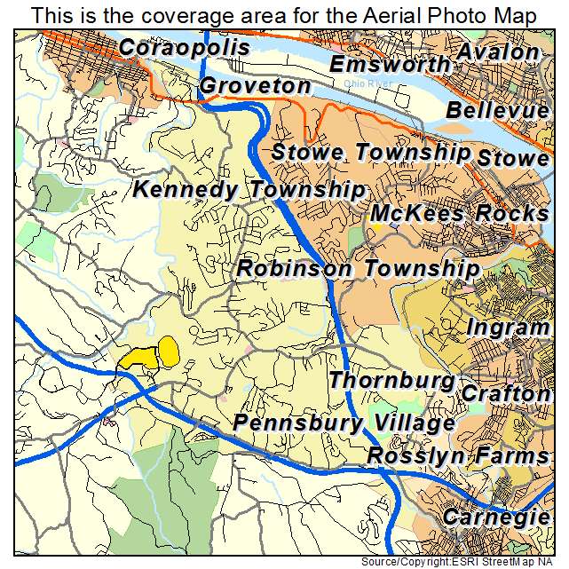 Robinson Township, PA location map 