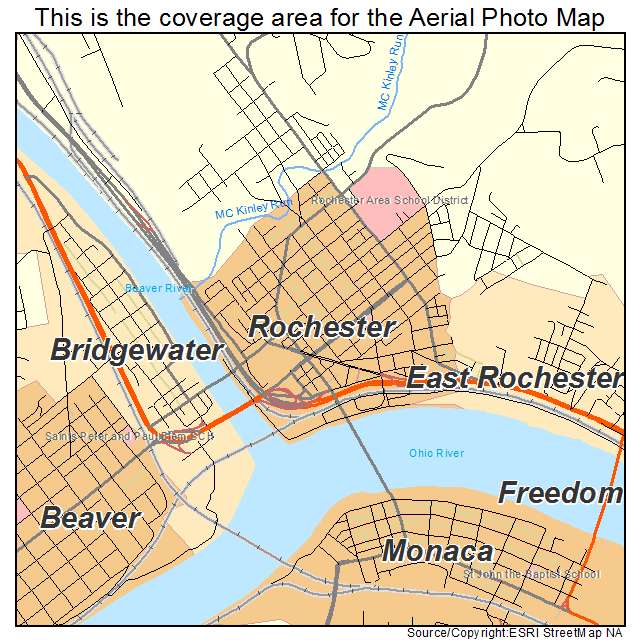Rochester, PA location map 