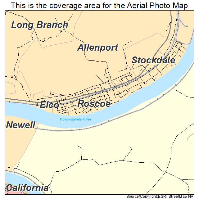 Roscoe, PA location map 