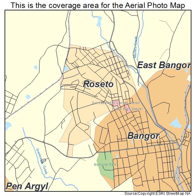 Roseto, PA location map 