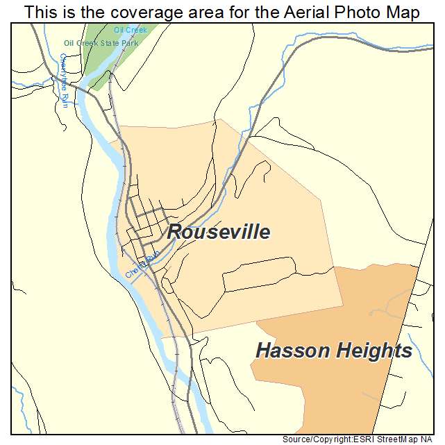 Rouseville, PA location map 