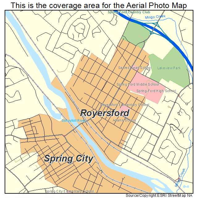 Royersford, PA location map 