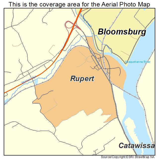 Rupert, PA location map 