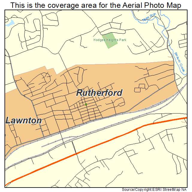 Rutherford, PA location map 