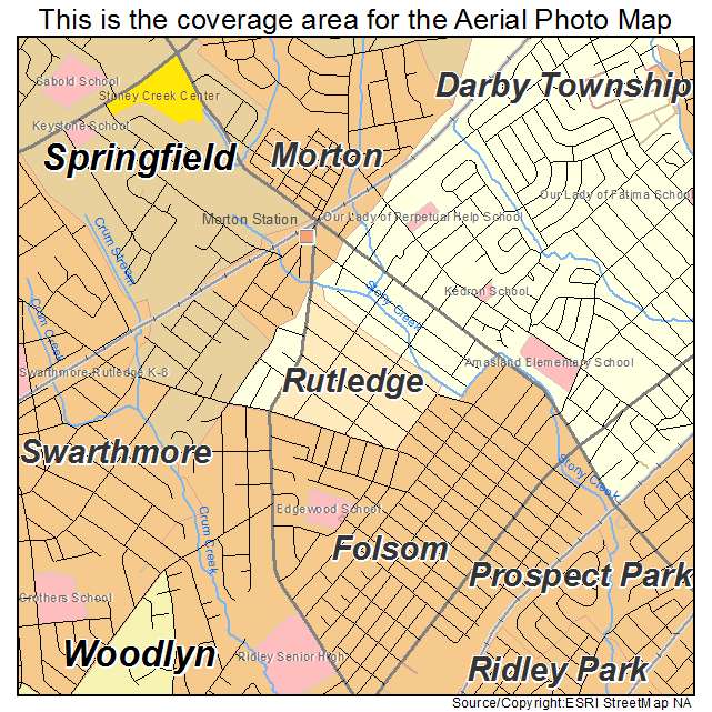 Rutledge, PA location map 