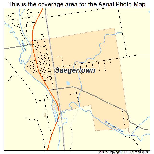 Saegertown, PA location map 
