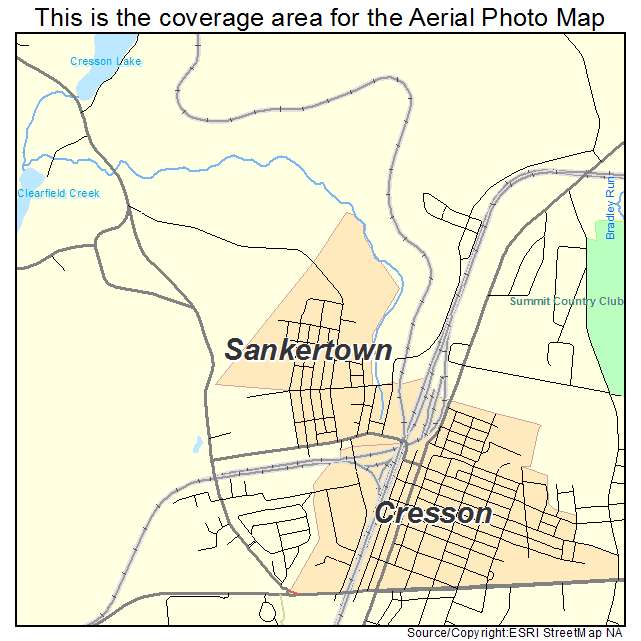 Sankertown, PA location map 