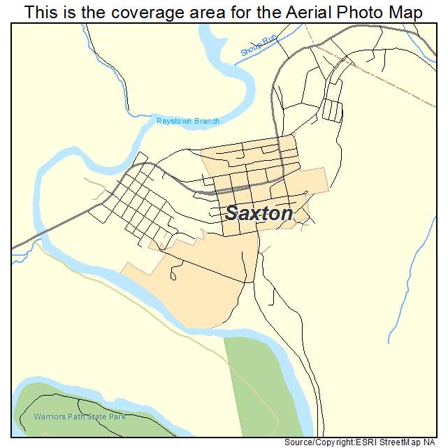 Saxton, PA location map 