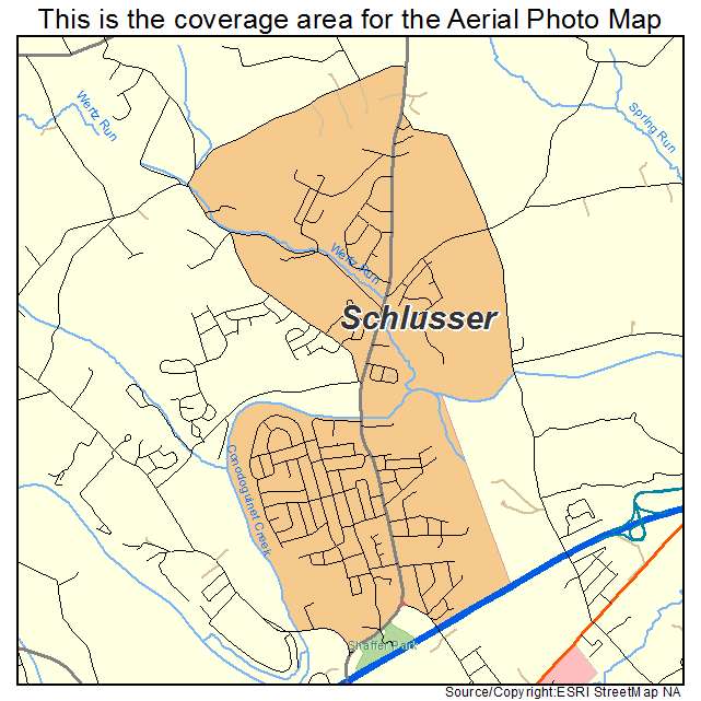 Schlusser, PA location map 