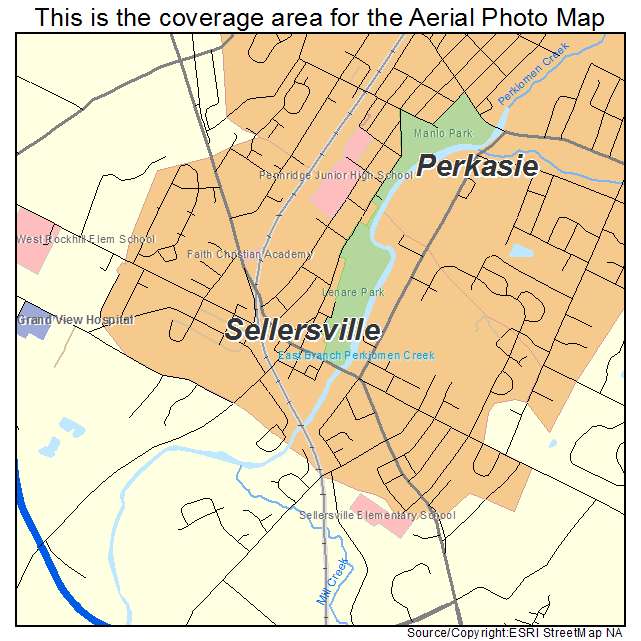 Sellersville, PA location map 