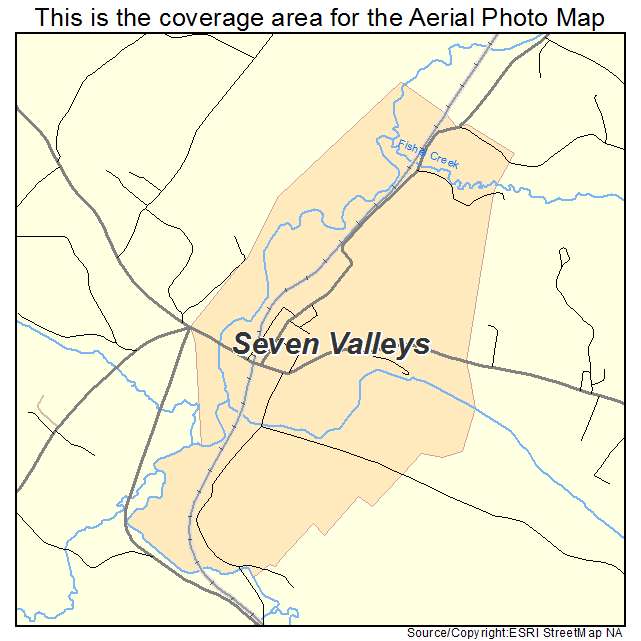 Seven Valleys, PA location map 