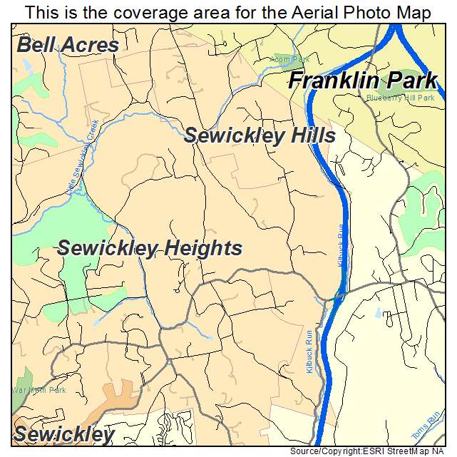 Sewickley Hills, PA location map 