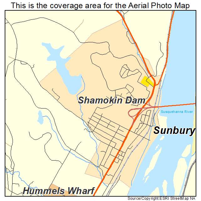 Shamokin Dam, PA location map 