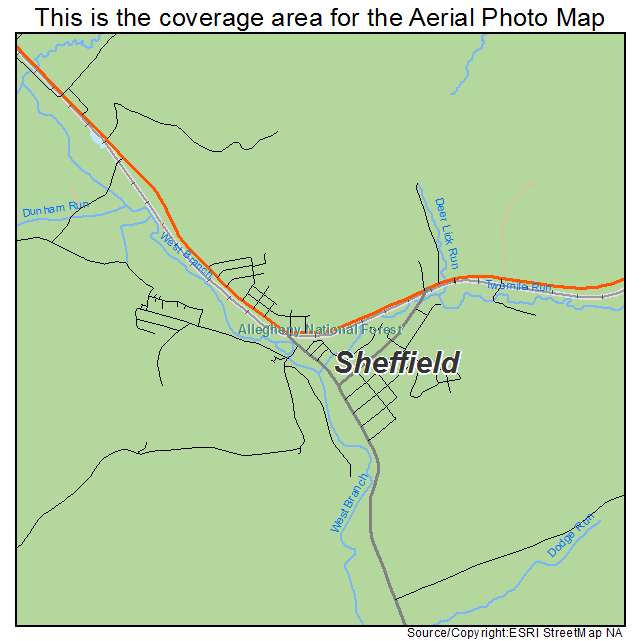 Sheffield, PA location map 