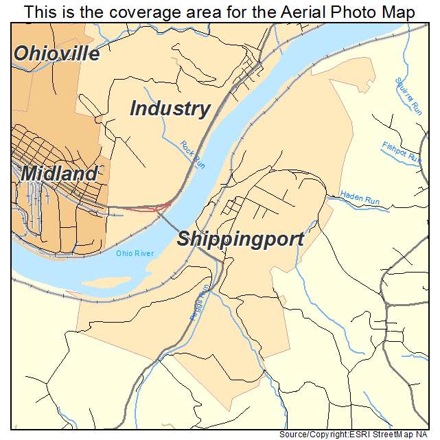 Shippingport, PA location map 