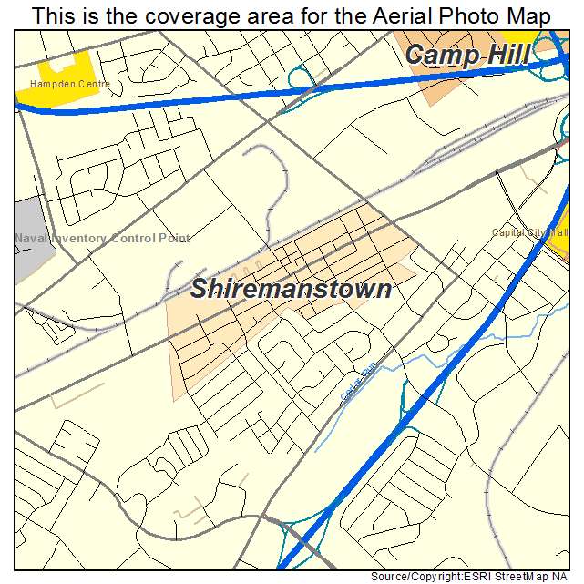 Shiremanstown, PA location map 