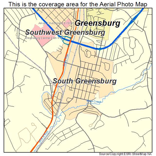 South Greensburg, PA location map 