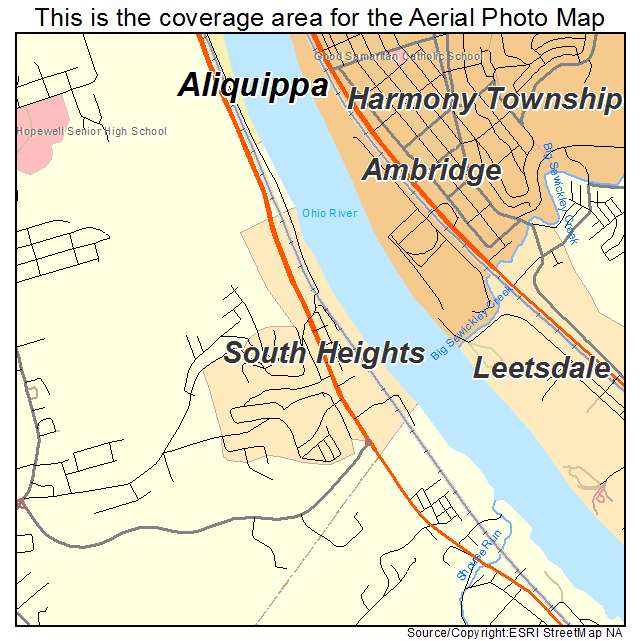 South Heights, PA location map 