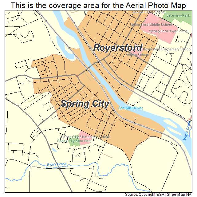 Spring City, PA location map 