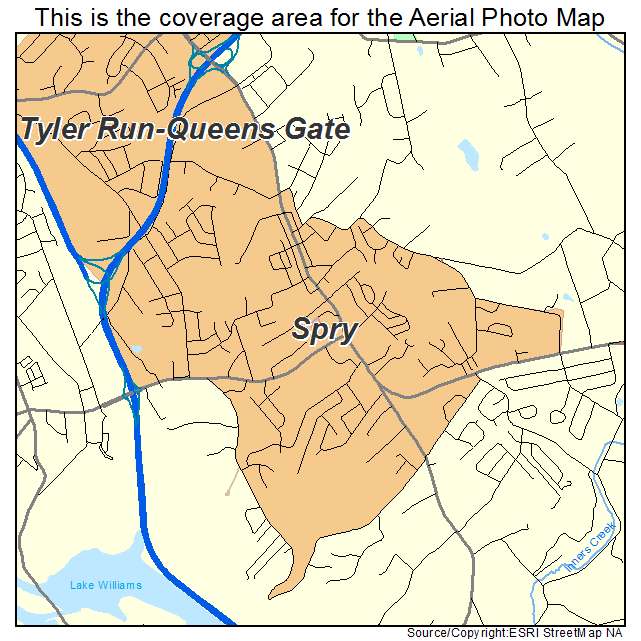 Spry, PA location map 