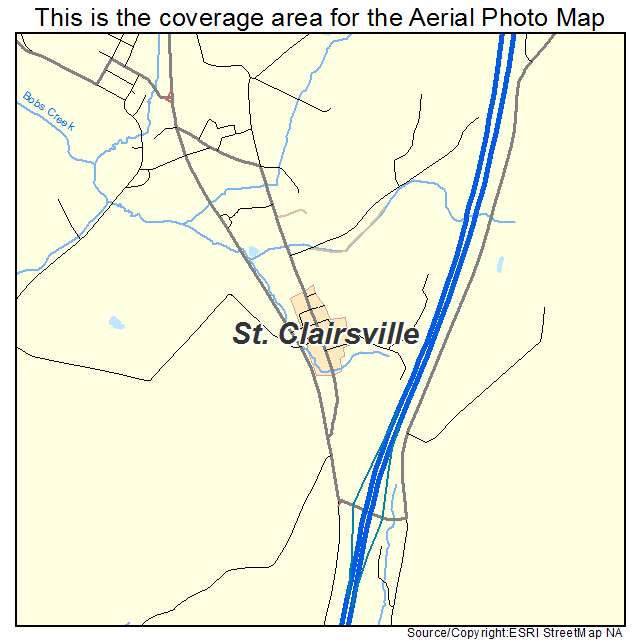 St Clairsville, PA location map 