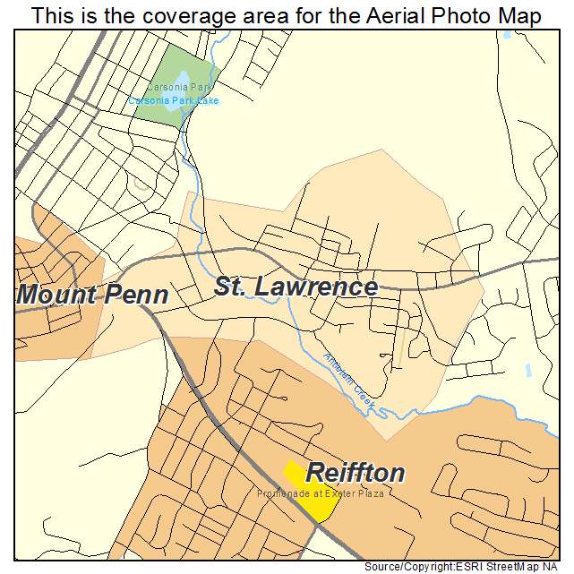 St Lawrence, PA location map 