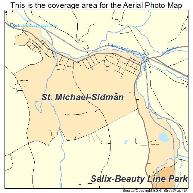 St Michael Sidman, PA location map 