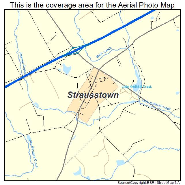 Strausstown, PA location map 