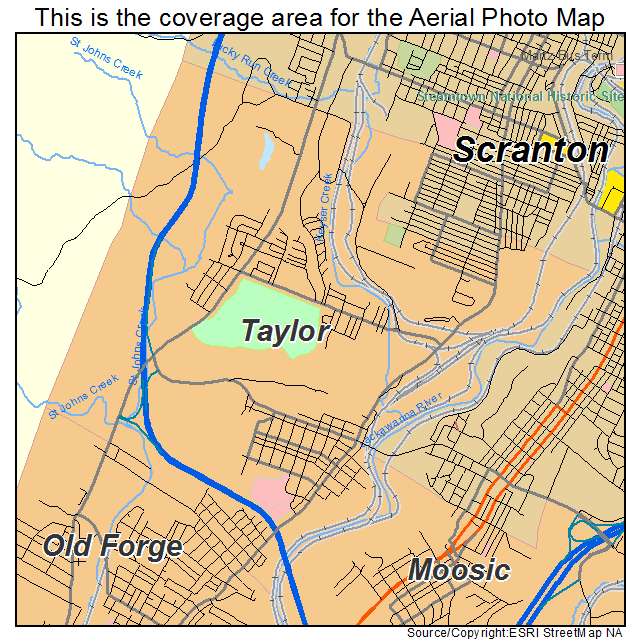 Taylor, PA location map 