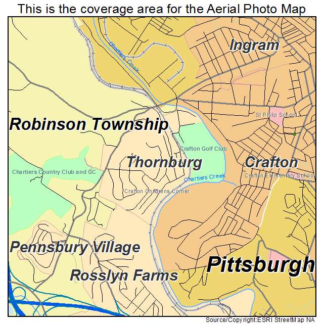 Thornburg, PA location map 