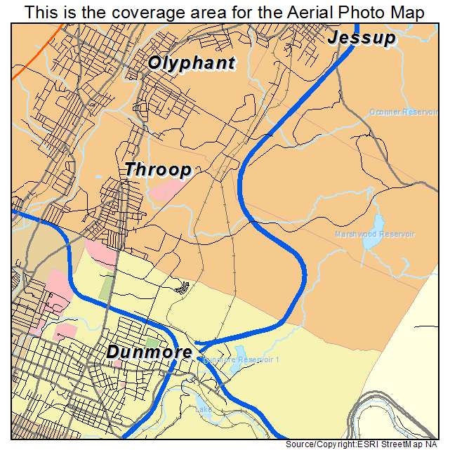 Throop, PA location map 