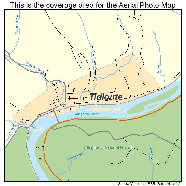 Tidioute, PA location map 