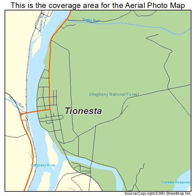 Tionesta, PA location map 