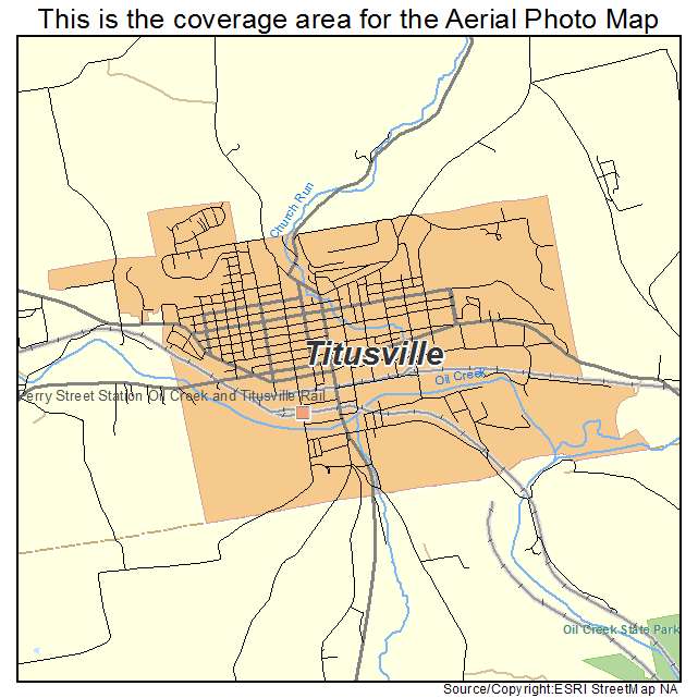 Titusville, PA location map 