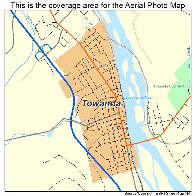 Towanda, PA location map 