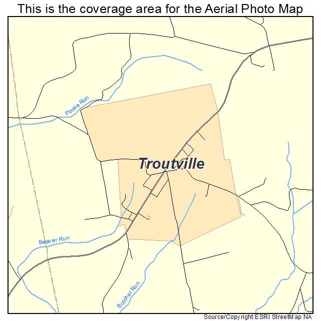 Troutville, PA location map 